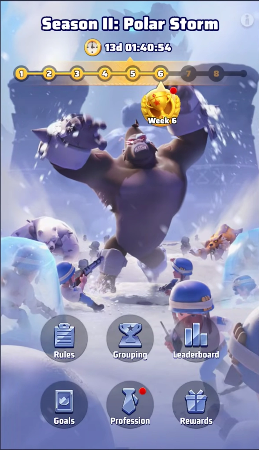 World Dynamics milestone screen in Last War Survival showing Cold Wave Alert and Rare Soil Showdown tasks