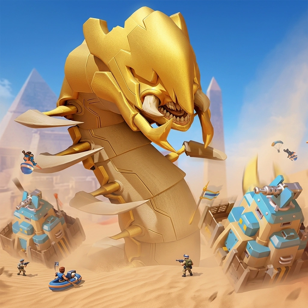 Cover image for the Last War Survival Season 3 Week 1 guide about Golden Realm buildings, Sandworms, and map strategy