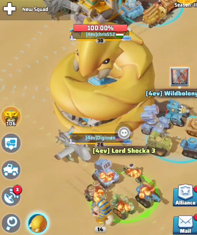 A Small Sandworm wrapping around a player base during the Sandworm Crisis event