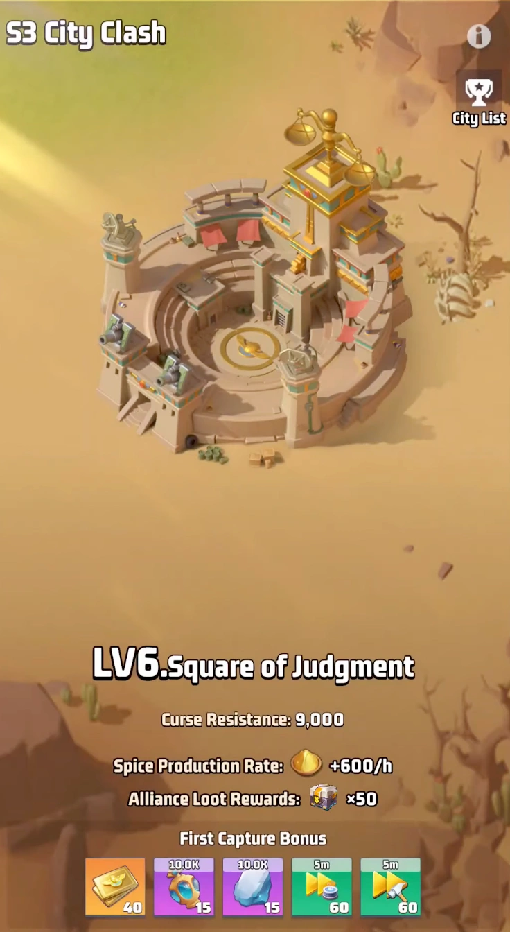 Level 6 City Square of Judgment in City Clash event