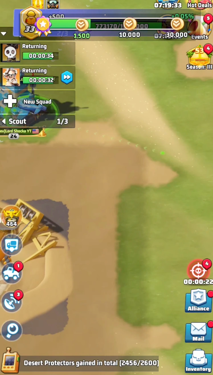 Using 10 stamina to greenify a desert tile with an airplane in Last War Survival.