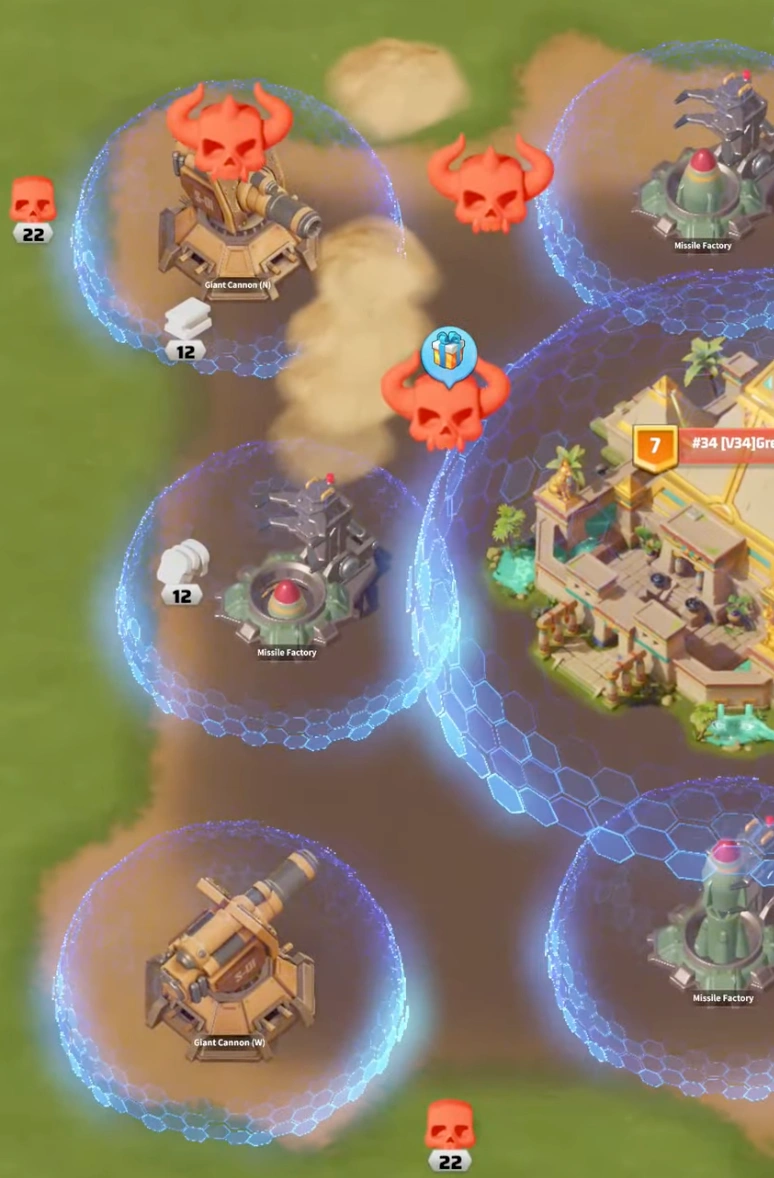The Capital map showing the new Duel Missile Silos and contaminated land zones during the Faction Duel.